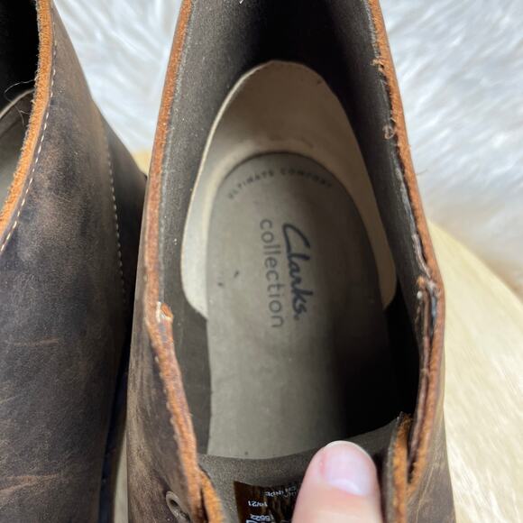 Clarks Bushacre 2 Chukka Desert Boots Mens Sz 8.5M Brown Beeswax Leather Brown - Picture 7 of 10